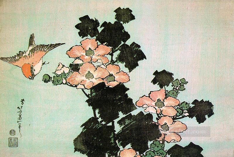 hibiscus and sparrow Katsushika Hokusai Ukiyoe Oil Paintings